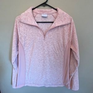 Columbia Pullover Quarter Zip - Peach Geo Pattern - XL